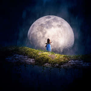 Look Up At The Night Sky And Spot The Cutest Moon Wallpaper