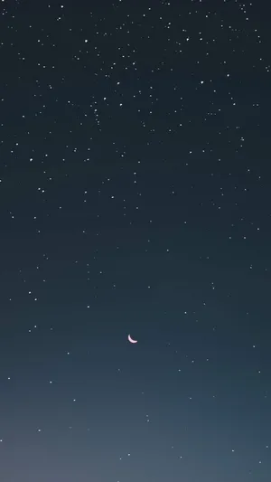 Looking Up And Discovering The Moon And Stars In All Their Beauty Wallpaper