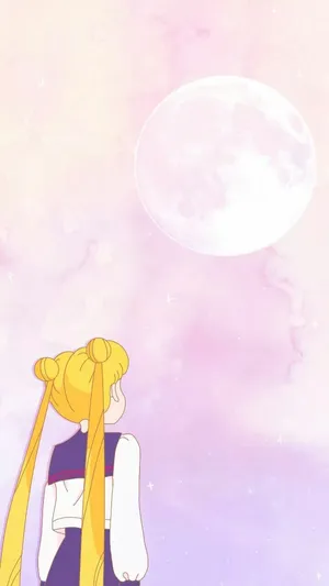 Looking Up At The Moon Sailor Moon Iphone Wallpaper