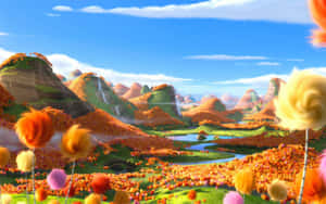 Lorax Truffula Valley Landscape Wallpaper