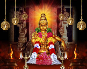 Lord Ayyappan Hindu Shrine Wallpaper