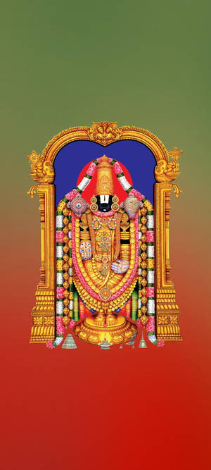 Lord Balaji With Golden Arch Wallpaper