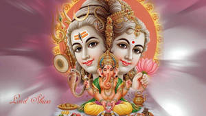Lord Ganesh Goddess Parvati And Lord Shiva 8k Wallpaper