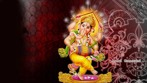 Lord Ganesha In Colorful Clothing Wallpaper