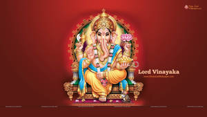 Lord Ganesha In Red Background Wallpaper