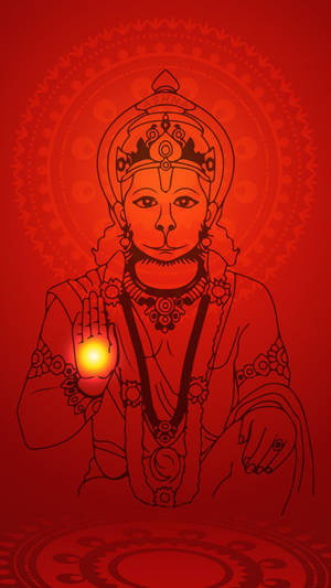 Lord Hanuman Glowing Hand Hd Wallpaper