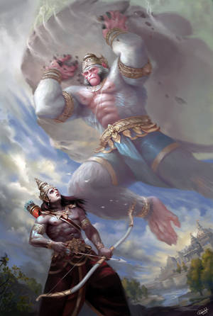 Lord Hanuman Saving Lakshman 3d Wallpaper