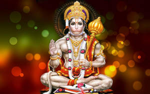 Lord Hanuman With Crown And Scepter Hd Wallpaper