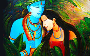 Lord Krishna 4k And Hindu Goddess Lady Radha Wallpaper