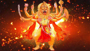 Lord Lakshmi Narasimha Multiple Arms Wallpaper