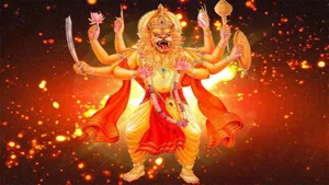 Lord Lakshmi Narasimha Multiple Arms Wallpaper