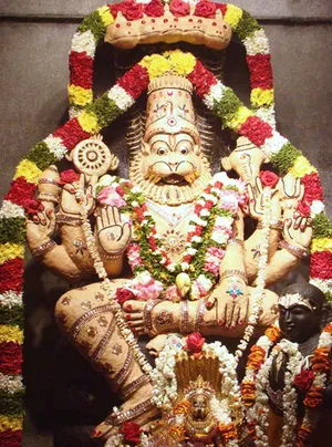 Lord Lakshmi Narasimha Stone Statue Wallpaper