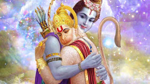 Lord Ram Ji Hugging Hanuman Wallpaper