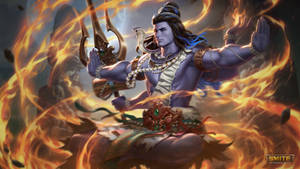 Lord Shiva 4k Surrounded By Flames Wallpaper
