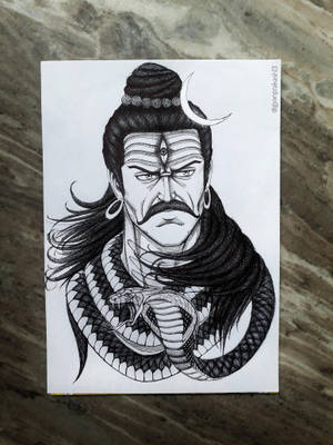 Lord Shiva Angry Drawing Wallpaper