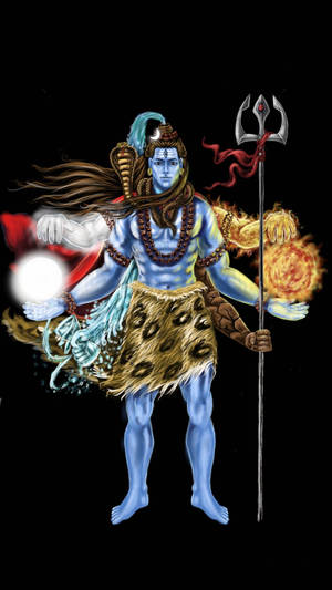 Lord Shiva Angry With Three Hands Wallpaper