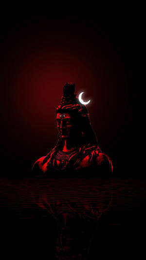 Lord Shiva Hd In Red Light Wallpaper