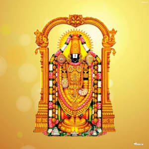 Lord Venkateswara 4k Over Yellow Background Wallpaper