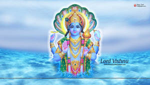 Lord Vishnu Ocean Background Wallpaper