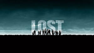 Lost Tv Show Cast In Logo Wallpaper