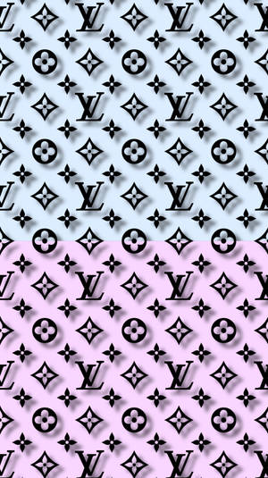 Louis Vuitton Aesthetic Blue And Pink Collage Wallpaper