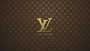 Louis Vuitton Logo On A Brown Background Wallpaper