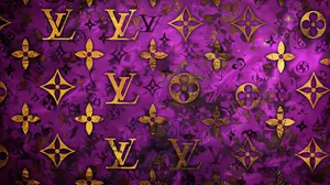 Louis Vuitton Purple Gold Pattern Wallpaper
