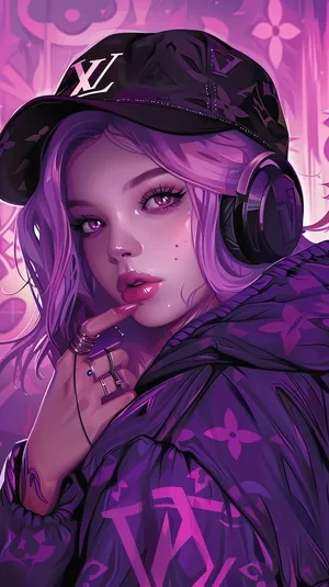 Louis Vuitton Purple Style Illustration Wallpaper