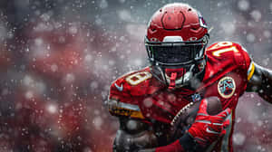 Louisville Cardinals Football Playerin Rain Wallpaper