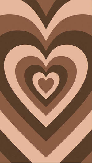 Love Aesthetic Brown Hearts Wallpaper