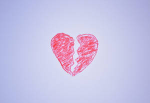 Love Failure Crayon Heart Wallpaper