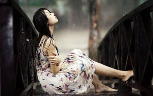Love Failure Girl In Rain Wallpaper