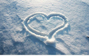 Love Story Message Professed On Snow Wallpaper