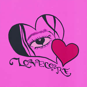 Lovecore Eyeand Hearts Artwork Wallpaper