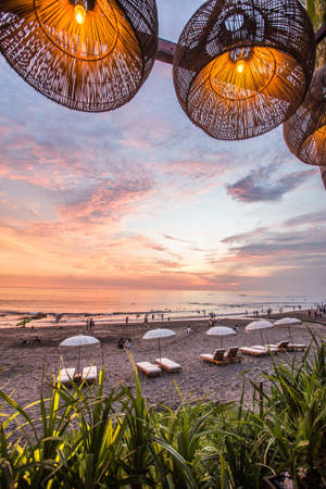 Lovely Sunrise Bali Canggu Beach Wallpaper