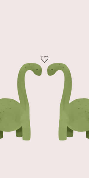 Loving Dinosaurs Illustration Wallpaper