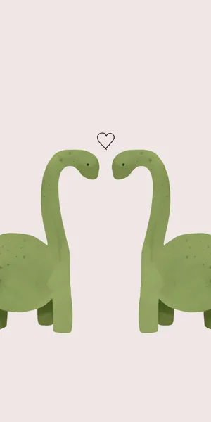Loving Dinosaurs Illustration Wallpaper