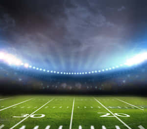 Low Angle Shot Of American Football Field Wallpaper