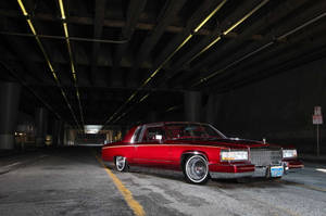 Lowrider Red 1993 Cadillac Deville Wallpaper
