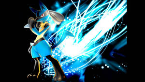 Lucario With Neon Background Wallpaper