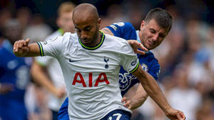 Lucas Moura Bumping Into Opponent Wallpaper