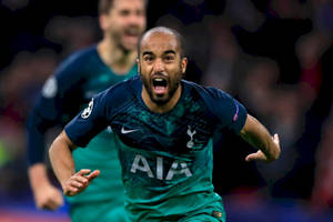 Lucas Moura Shouting Excitedly Wallpaper