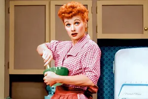 Lucille Ball Mixing Ingredients Colored Wallpaper