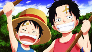 Luffy 4k With Young Ace Wallpaper