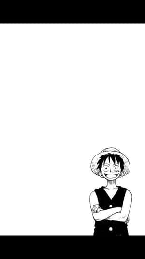 Luffy The Pirate King In Black And White Wallpaper
