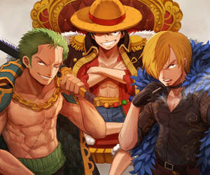 Luffy Zoro Sanji Art Cover Desktop Wallpaper