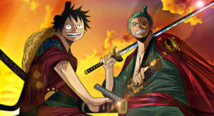 Luffy Zoro Surprise Sword Desktop Wallpaper