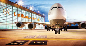 Lufthansa Plane Outside The Hangar Wallpaper