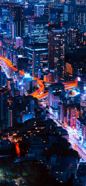 Luminous City Lights In New York Skyline Iphone Wallpaper