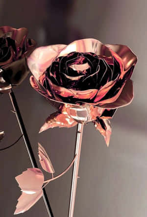 Luxurious And Stylish Rose Gold And Black Color Scheme Wallpaper